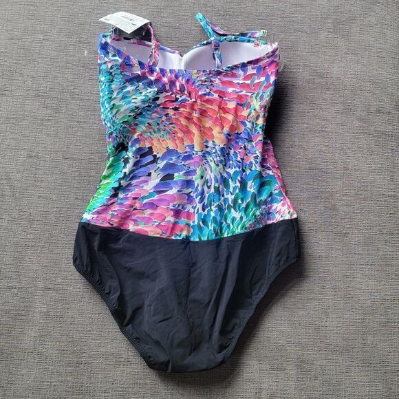 Gottex Ruched Women's Canary Multicolor Convertible One-Piece Swimsuit S… - Picture 9 of 14